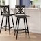Flash Furniture Gwendolyn Commercial Solid Wood Modern Farmhouse Swivel Bar Height Barstool in Gray Wash Walnut ES-G1-29-GY-GG - alternate 1